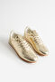 Rose Gold Suede Flat Comfortable Sole Women's Lace-Up Casual Sneakers - 4