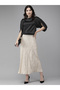Satin Boat Neck Top with Slit Sleeves - 2