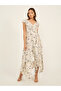 All-Over Floral Print Ruffle Detail Wrap Maxi Dress - 2