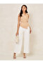 Pinstripe Notch Lapel Collar Wrap Top - 2