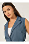 Solid Regular Fit Longline Waistcoat with Belt - 3