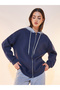 Contrast Hoodie Front Zip Jacket