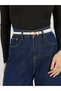 Metal Ribbon Accent Slim Belt - 2