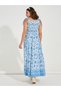 Sleeveless Smocked Floral Print Tiered Maxi Dress with Tie-Up Detail - 6