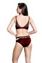 4334 Women's Unpadded Bra Panty Set-Burgundy - 2