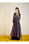 Floral Print Cut-Out Back Detail Anarkali Kurta - 3