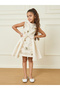 All Over Star Embellished Bow Front Layered Detail Dress
