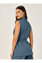 Solid Regular Fit Longline Waistcoat with Belt - 4