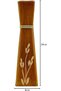 Wooden Flowers Vase 11.5" Brown with Floral Illustrations, Wood Planter Pot for Garden Décor. - 3
