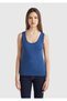 Women's Denim 100% Cotton Tip Logo Embroidered Slim Fit Round Neck Tank Top