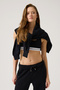 Black Wide Fit Wide Leg Sweatpants Straight Leg - 5