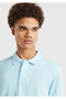 Men's Light Blue Regular Fit Short Sleeve Polo T-Shirt - 3