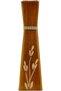 Wooden Flowers Vase 11.5" Brown with Floral Illustrations, Wood Planter Pot for Garden Décor.