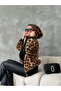 Bakılı Peluj Coat - Camel Leopard | |   F1650 - 3