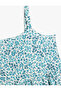 Floral Print Square Neck Strap A-Line Viscose Dress - 3