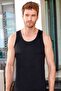 Men's Black Classic Cotton Strap Tank Top 1022 Pack of 6