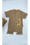Bebe Kids Giraffe Pattern Short Sleeve Shorts Jumpsuit (Zibin) 100% Cotton