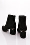 Black Suede Women's Heeled Boots - Pm09-k5001 - 3