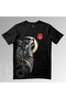 Crescent Design Wolf / 90% Cotton / Premium Cotton Crew Neck T-Shirt - 2