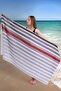 Striped Digital Printed 100X180 cm Beach Towel (Beach Bag + Gift Hat) Anthracite - 4