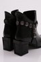 810-22K Women's Buckle Detailed Heeled Boots Black Wrinkled Patent Leather - 4