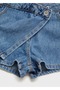 Double Breasted Denim Trouser Skirt - 5