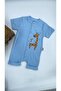 Bebe Kids Giraffe Pattern Short Sleeve Shorts Jumpsuit (Zibin) 100% Cotton - 6