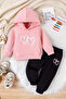 Premium Pink Heart Printed Bottom Top Baby Set 23437