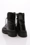 Women's Black Patent Leather Boots - Crystal Stone Detailed, Lace up 211012921027 - 3