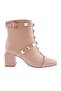 K200-22K Women's Troc Frame Heeled Boots Nude