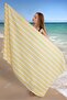 Striped Digital Printed 100X180 cm Beach Towel (Beach Bag + Cap Gift) Yellow - 4