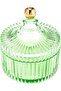 Footed Fruit Bowl L(10cm) xW(10cm) xH(12cm) Green With Golden Lid - 2