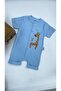 Bebe Kids Giraffe Pattern Short Sleeve Shorts Jumpsuit (Zibin) 100% Cotton