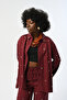 Women's Front Stone Embroidered Burgundy Color Shirt - 2