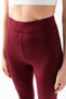 Women's Burgundy Diving Fabric Gathering Lycra No-Show High Waist Spanish Leggings Trousers - 4
