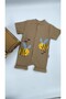 Bebe Kids Giraffe Pattern Short Sleeve Shorts Jumpsuit (Zibin) 100% Cotton - 3