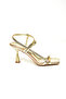 Gold Thin Strap Women's Heeled Shoes P518870309 - 5