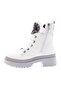 Women's Crystal Stone Brooched Boots White Wrinkled Patent Leather 211014621027 - 3