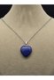 Blue Heart Necklace Lapis (Steel Chain Does Not Tarnish or Fade) - 3