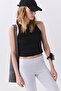 Women's Slim Fit Slim Fit Zero Sleeve Crew Neck Knitted Crop Tank Top Black 9013 - 2