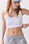 Women's Strappy Short Crop Top Tank Top White 9015 - 2