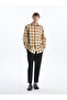 Regular Fit Long Sleeve Plaid Gabardine Men's Shirt - 2