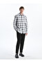 Regular Fit Long Sleeve Plaid Gabardine Men's Shirt - 2