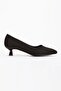 Women's Black Suede Low Heel Pointed Toe Stiletto