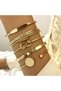 Gleam Gold Gold Color Multi Bracelet Set (5 Bracelets)