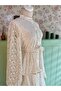 Women's Cream Lace Fold over Dress - 2