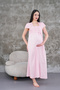 Women's Pink Lace Summer Special Design Full Length Cotton Maternity Nightgown - 4