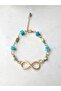 Infinity Themed Gold Bohemian Bracelet with Turquoise Detail