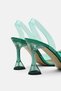Sunny Transparent Green Stone Heeled Women's Shoes - 4