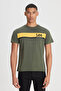 Lightweight Graphic Men's Khaki Crew Neck T-Shirt